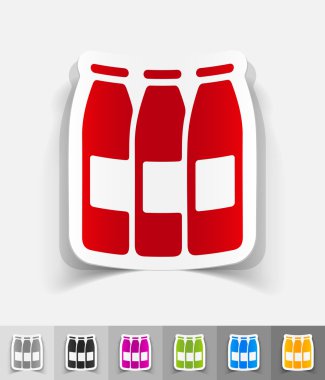 şişe süt gerçekçi tasarım öğeleri