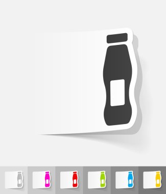 şişe süt gerçekçi tasarım öğeleri