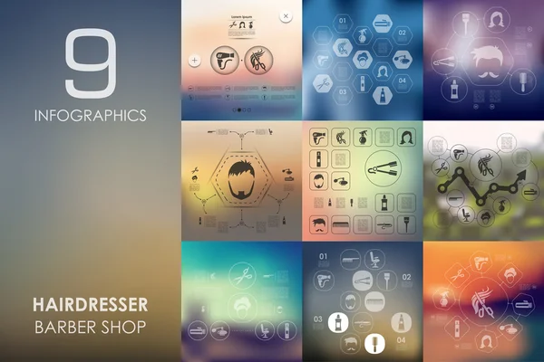 Barbería infografía fondo — Archivo Imágenes Vectoriales