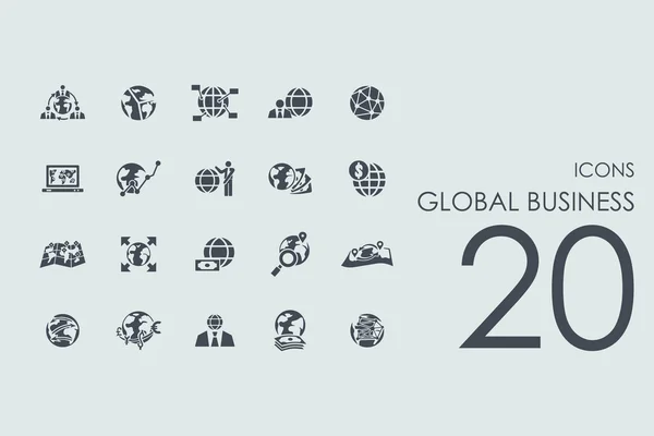 Reihe globaler Wirtschaftssymbole — Stockvektor
