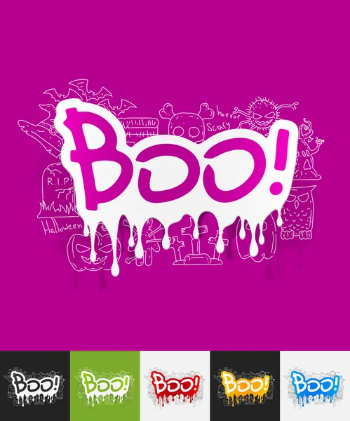 Boo paper stickers — Stock Vector