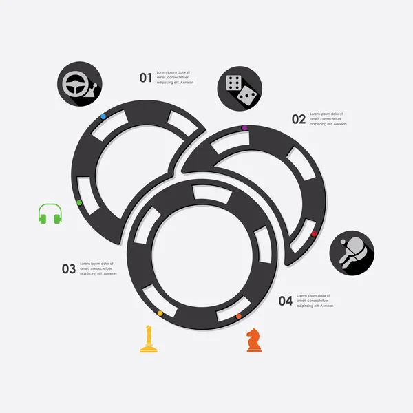 Παιχνίδι infographic έννοια — Διανυσματικό Αρχείο