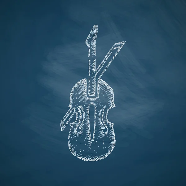 Icono de violín dibujado — Vector de stock