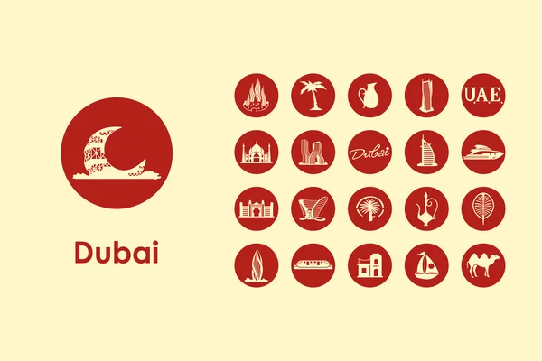 Conjunto de iconos simples de Dubai — Vector de stock