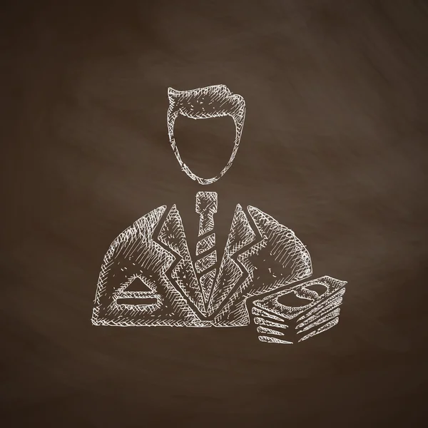 Dibujado icono de hombre de negocios — Vector de stock