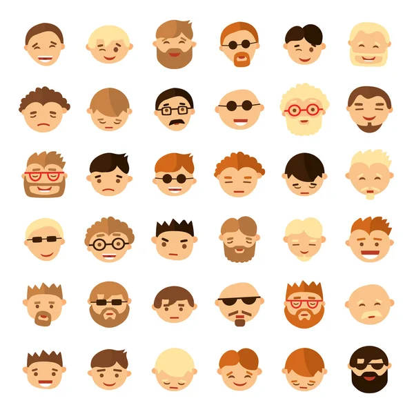 Set of people face icons
