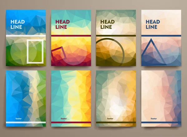 折れ線スタイルの抽象のパンフレットのセット — ストックベクタ