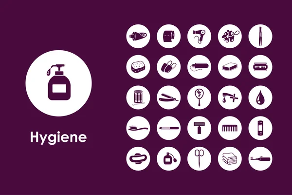 Conjunto de ícones simples de higiene —  Vetores de Stock