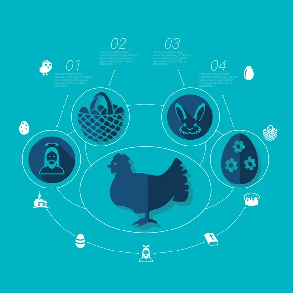 Wielkanoc z płaskim infographic — Wektor stockowy