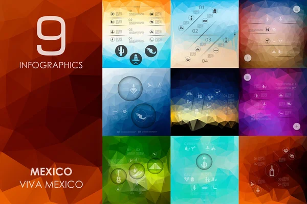 Meksika Infographic arka plan — Stok Vektör