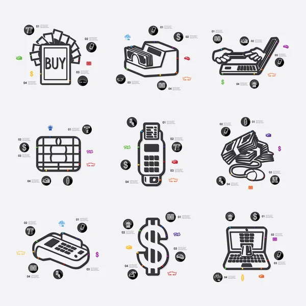 Illustration infographique de la monnaie électronique — Image vectorielle