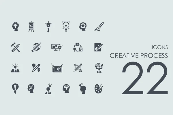 Set van creatieve proces pictogrammen — Stockvector