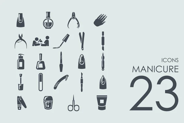 Set van manicure pictogrammen — Stockvector