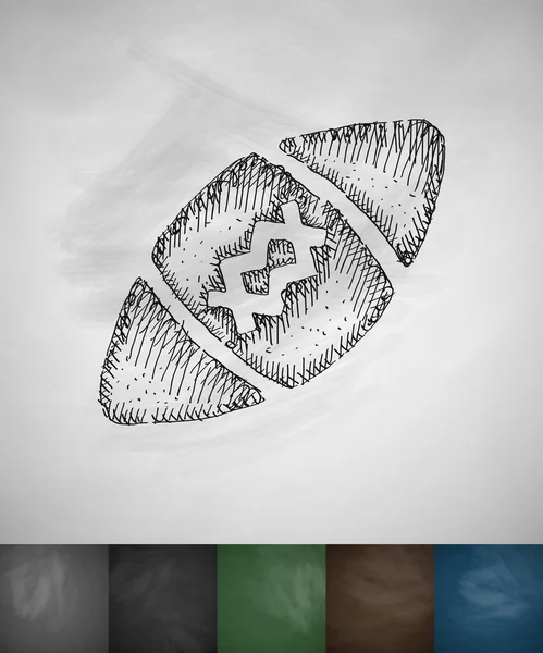 Labda Labdarúgás ikonra. Kézzel rajzolt vektoros illusztráció — Stock Vector