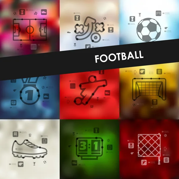 Fotboll tidslinjen bakgrund — Stock vektor