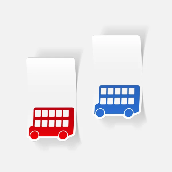 Design réaliste de bus à deux étages — Image vectorielle