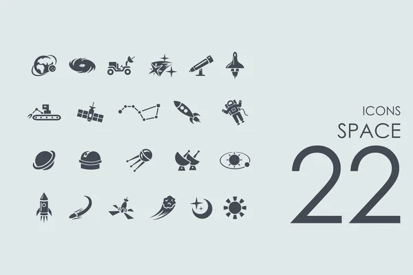 Set of space icons — Stock Vector