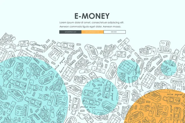 E-money Doodle Design — Stock Vector