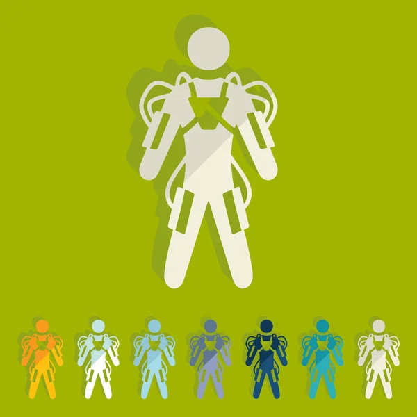 Exoskeleton plat ontwerp — Stockvector