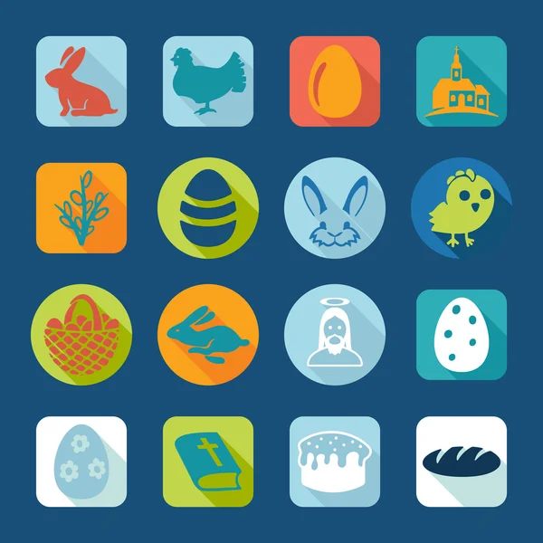 Conjunto de iconos de Pascua — Vector de stock