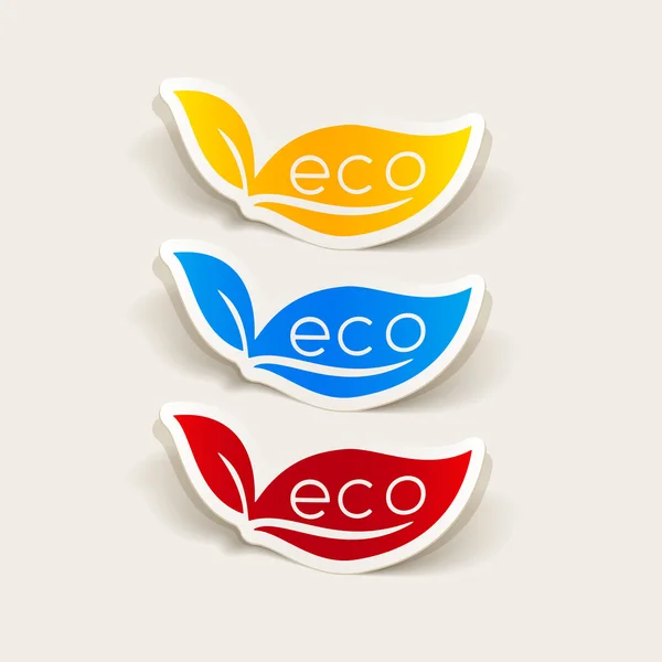 Ρεαλιστική eco σημάδι φύλλο σχεδίασης — Διανυσματικό Αρχείο