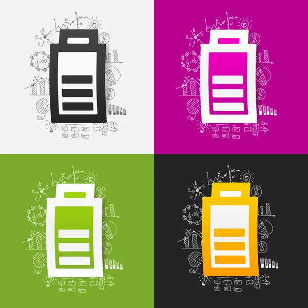 Batterie avec des formules d'affaires de dessin — Image vectorielle