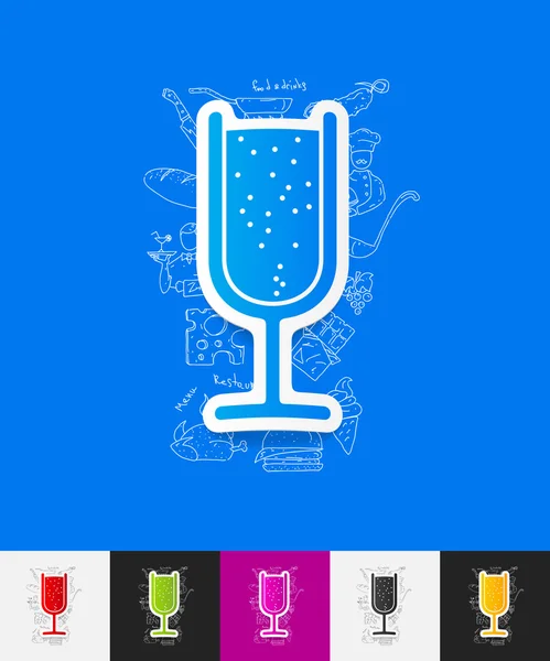 Cocktail paper stickers — Stock Vector