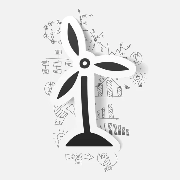 Drawing formulas wind turbines — Stock Vector