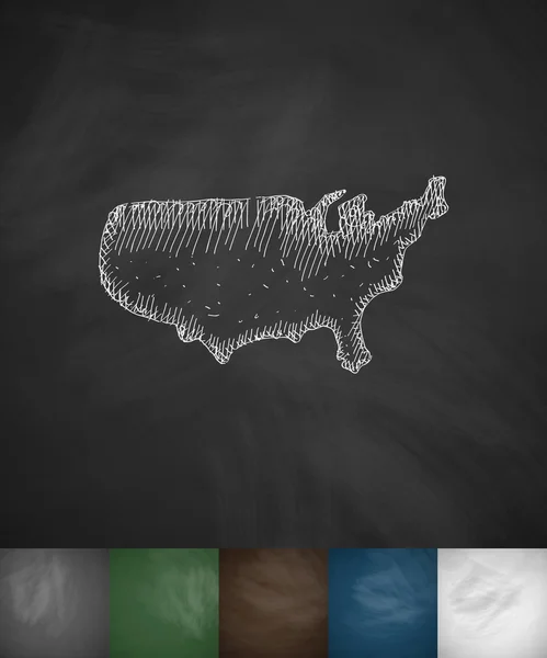 Carte de icône États-Unis — Image vectorielle