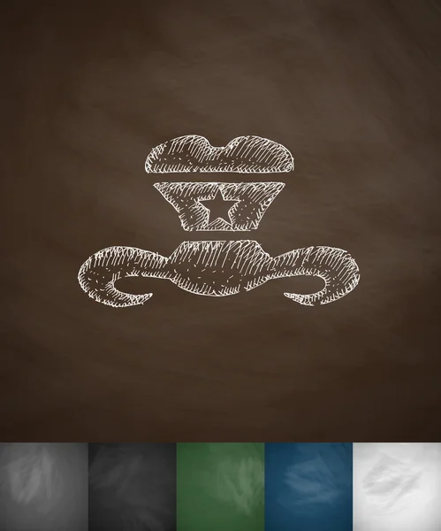 Icono de sombrero de cilindro dibujado a mano. Ilustración vectorial dibujada a mano — Vector de stock