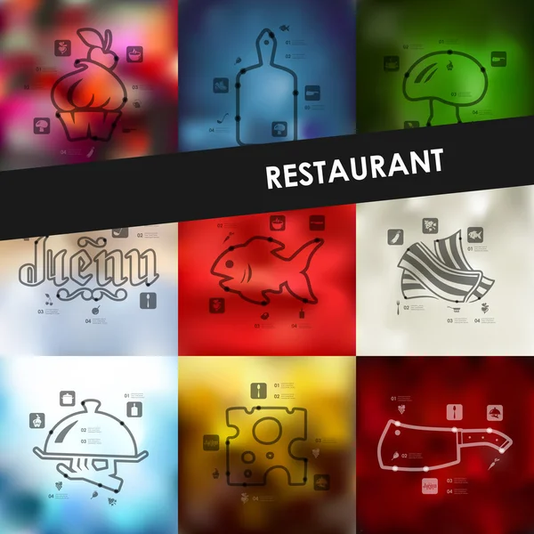 Línea de tiempo del restaurante fondo — Vector de stock