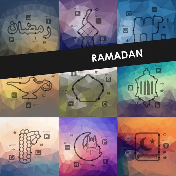 Ramadan tidslinjen suddig bakgrund — Stock vektor