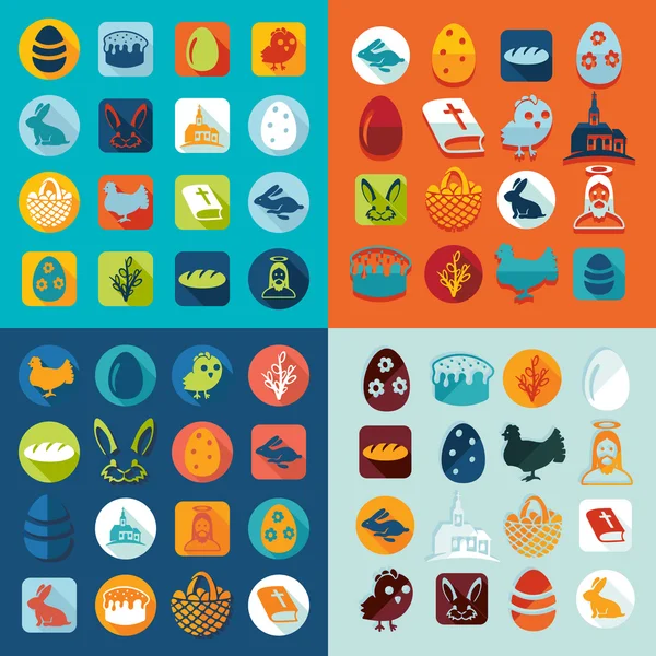 Set of easter icons — Stock Vector