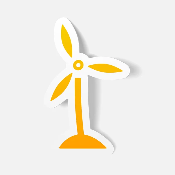 Realistic wind turbines design — Stock Vector