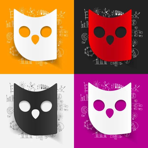 Owl with drawing business formulas — Stock Vector