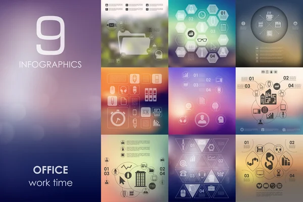 办公室的信息图表背景 — 图库矢量图片