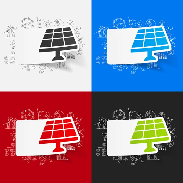 Solar batterij tekening business formules — Stockvector