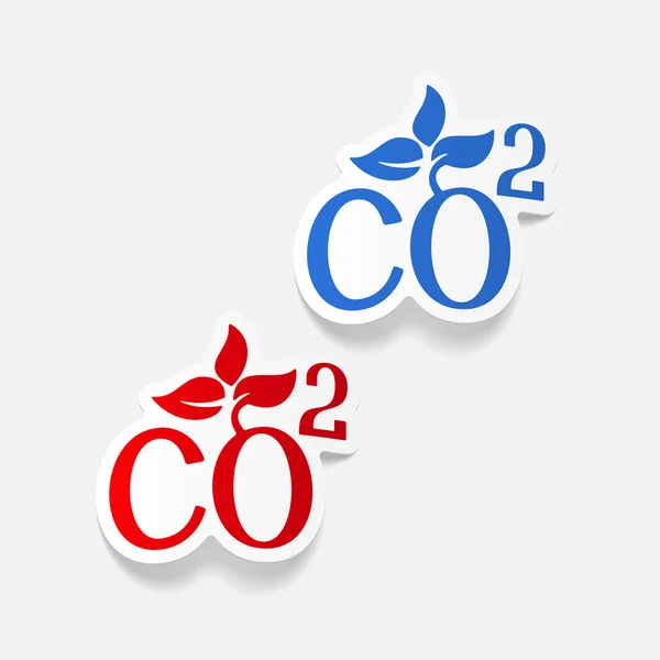 現実的な co2 サイン二酸化デザイン — ストックベクタ