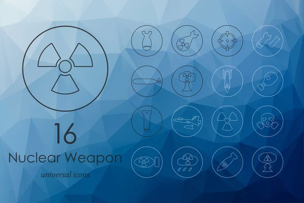 Zestaw ikon broni jądrowej — Wektor stockowy