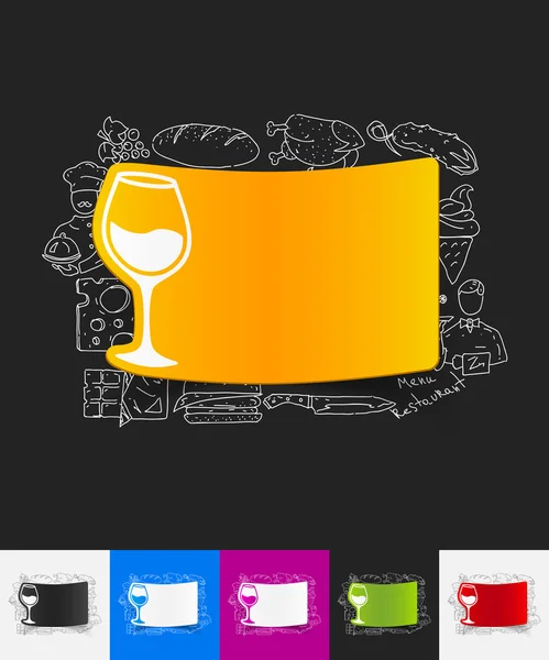 Wineglass paper stickers — Stock Vector