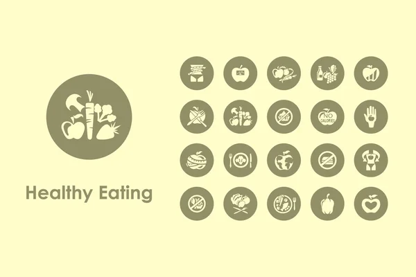 Set of healthy eating icons — Stock Vector