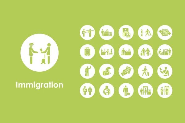 Set van immigratie pictogrammen — Stockvector