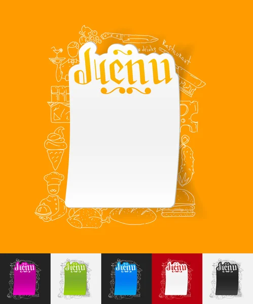 メニュー紙ステッカー — ストックベクタ