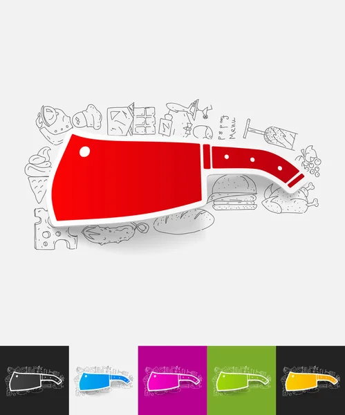 Knife paper stickers — Stock Vector