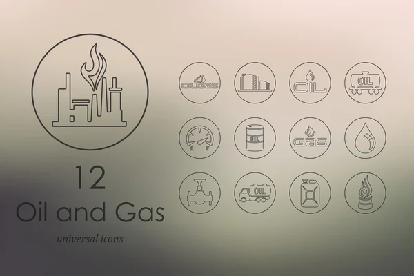 Set of oil and gas icons — Stock Vector