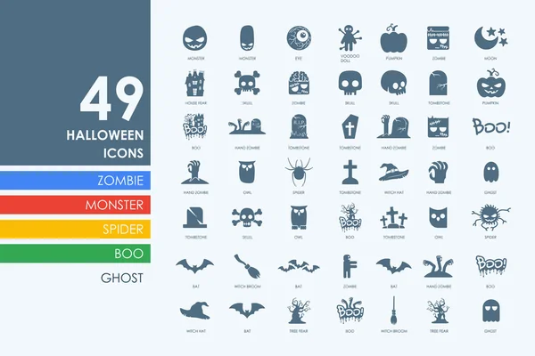 Conjunto de iconos de Halloween — Archivo Imágenes Vectoriales