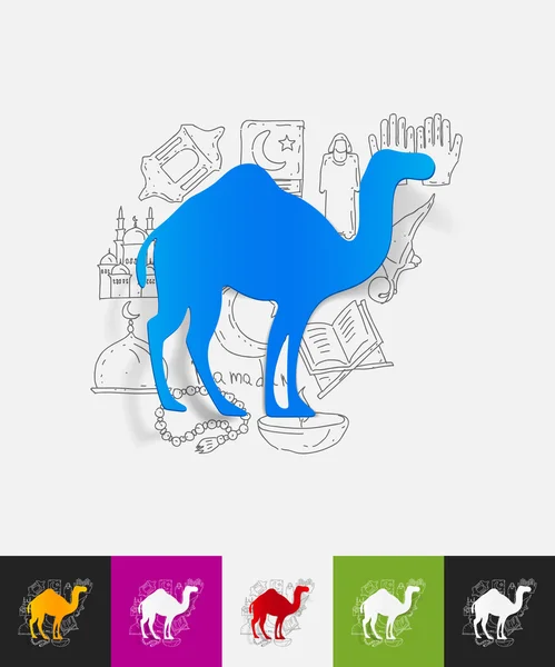 Camel papier stickers — Stockvector