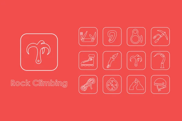 Set of rock climbing icons — Stock Vector