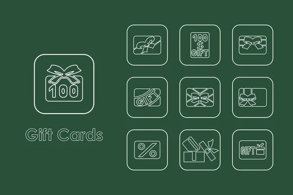 Set ikon kartu hadiah - Stok Vektor