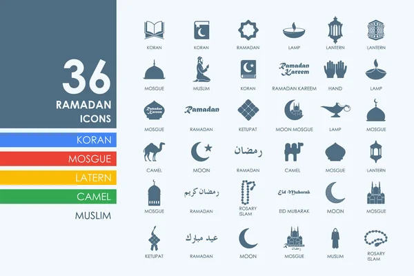 Conjunto de iconos de ramadán — Vector de stock